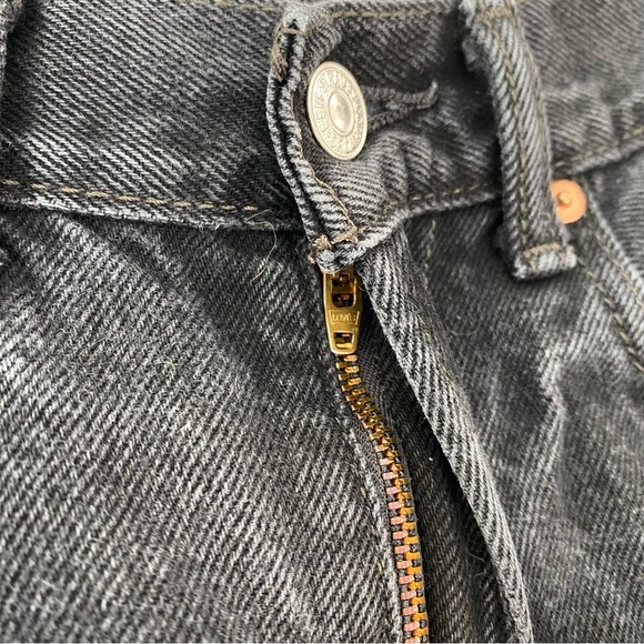 Levi's 550 Black Relaxed Fit Raw Hem Jeans Size 27 - Picture 13 of 16